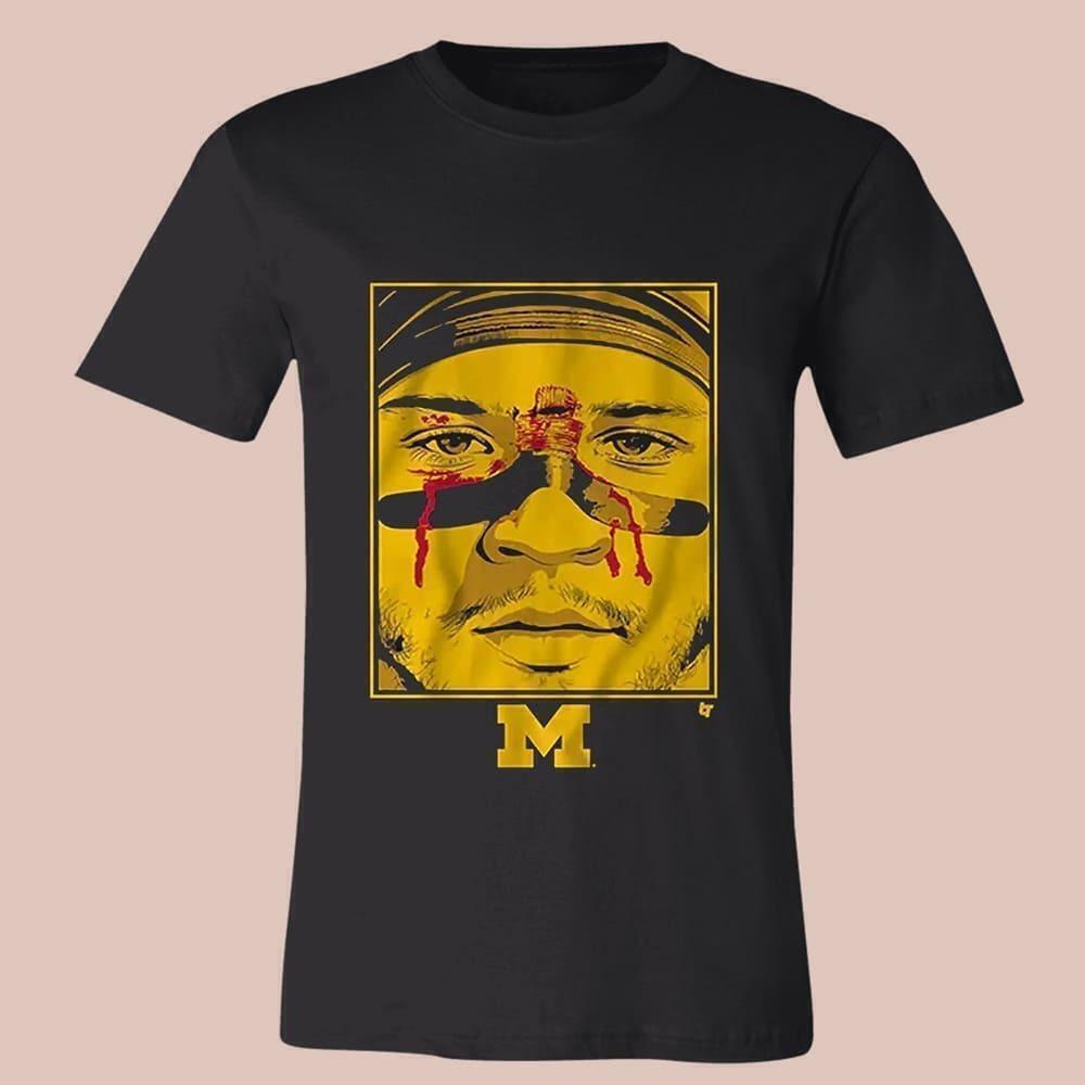 Michigan Football Blake Corum Game Face Fan T-Shirt